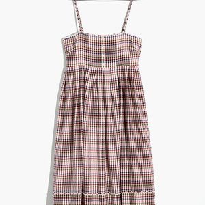 Madewell Scalloped Midi dress in Rainbow Stripe